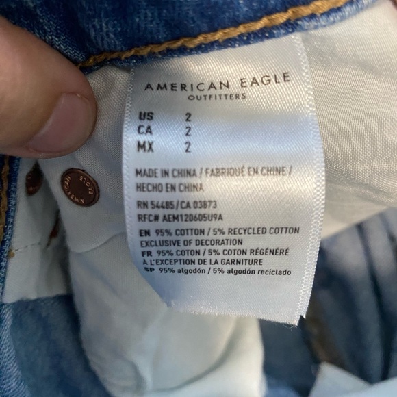 American Eagle Outfitters Blue Distressed Jean Shorts - Picture 5 of 5
